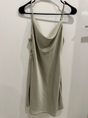 Urban Outfitters Sage Green Cowl-Neck Slip Mini Dress